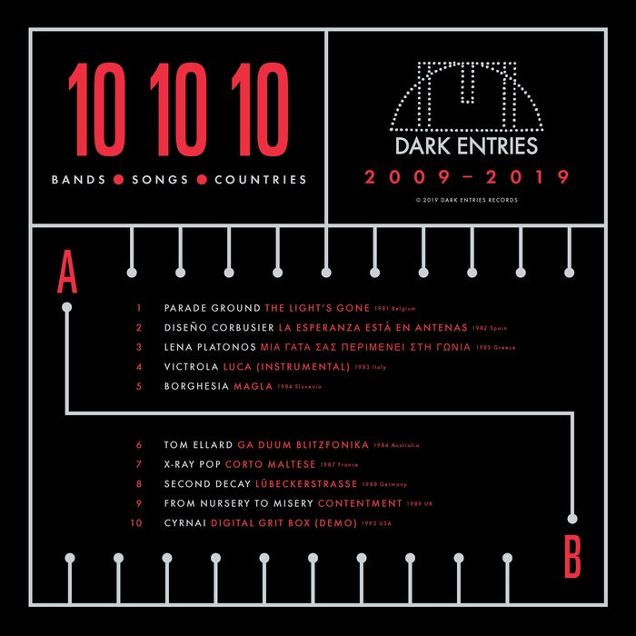 Various Artists - Tens Across The Board / Dark Entries 2009-2019 Compilation