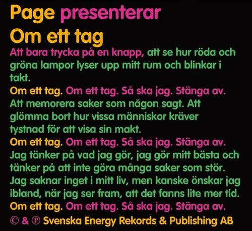 Page - Om ett Tag / Limited Edition